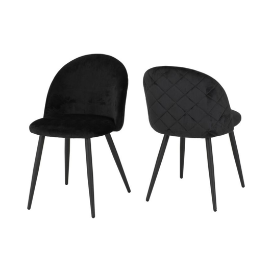 Marlow Dining Chair - Black Velvet (Set of 4)