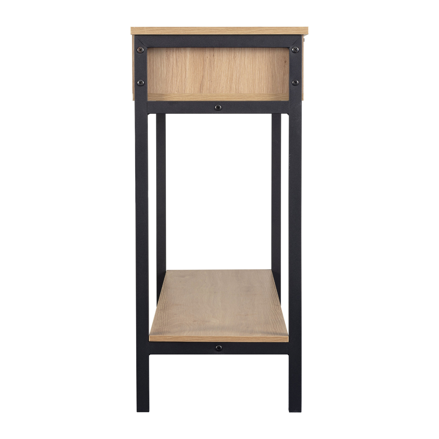 Miami 2 Drawer Console Table - Oak Effect & Black