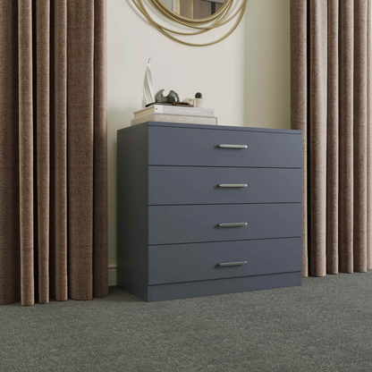 Dakota 4 Drawer Chest – Dark Grey, Stylish Bedroom Storage