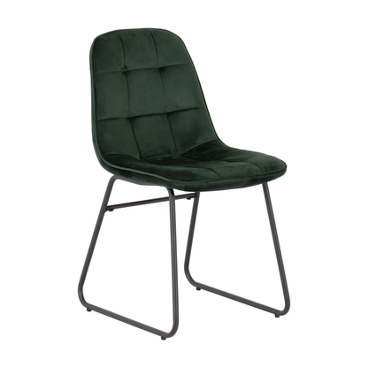 Modena & Lukas Dining Set - Cream/Emerald Green Velvet (4 Chairs)