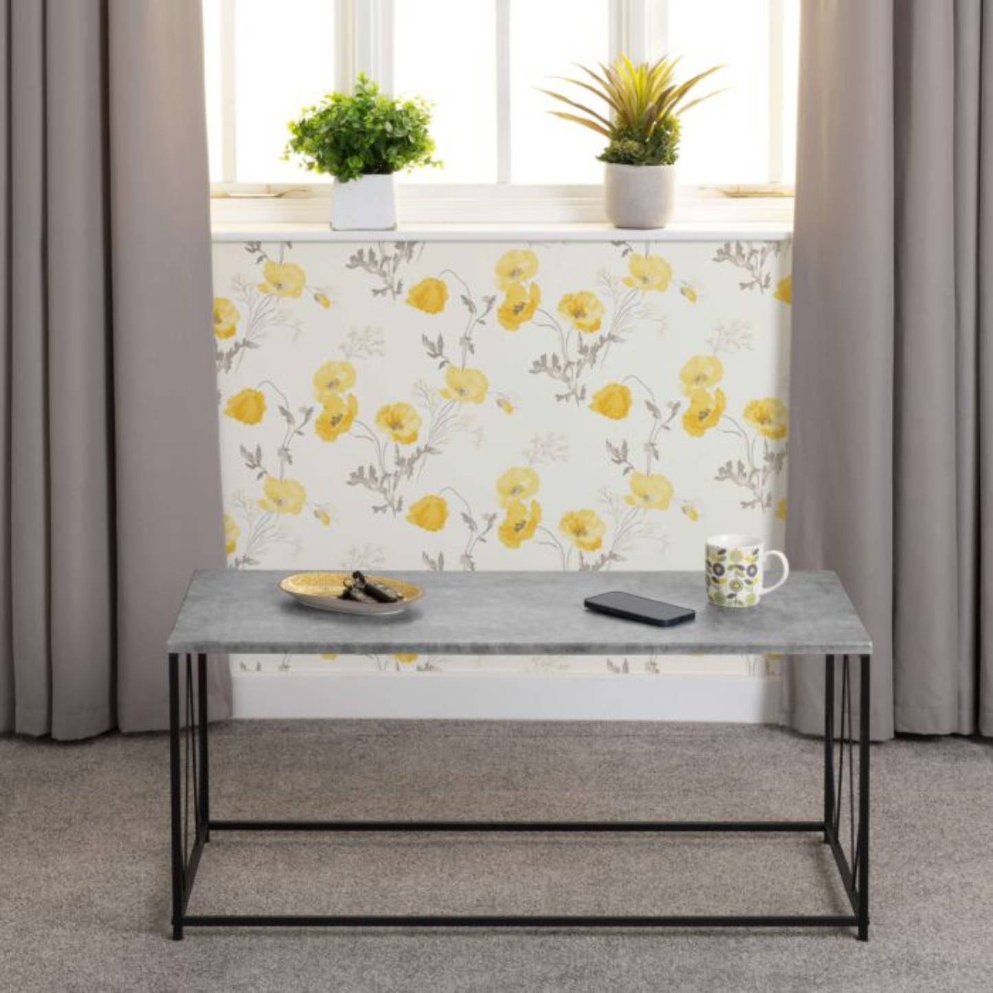 Athens Rectangular Coffee Table - Concrete Effect