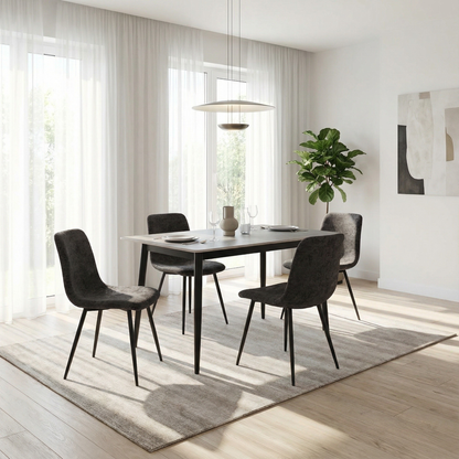 Nova Grey Dining Set with 4 Evie Grey Chairs