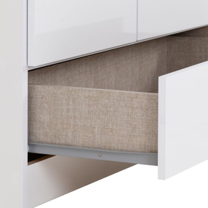Denver 4 Door 2 Drawer Mirrored Wardrobe – White Gloss