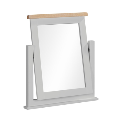 Windsor 3 Drawer Dressing Table & Mirror – Pebble Grey and Oak