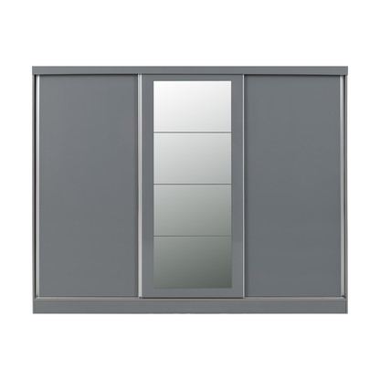 Nevada 3 Door Slider Wardrobe - Grey Gloss