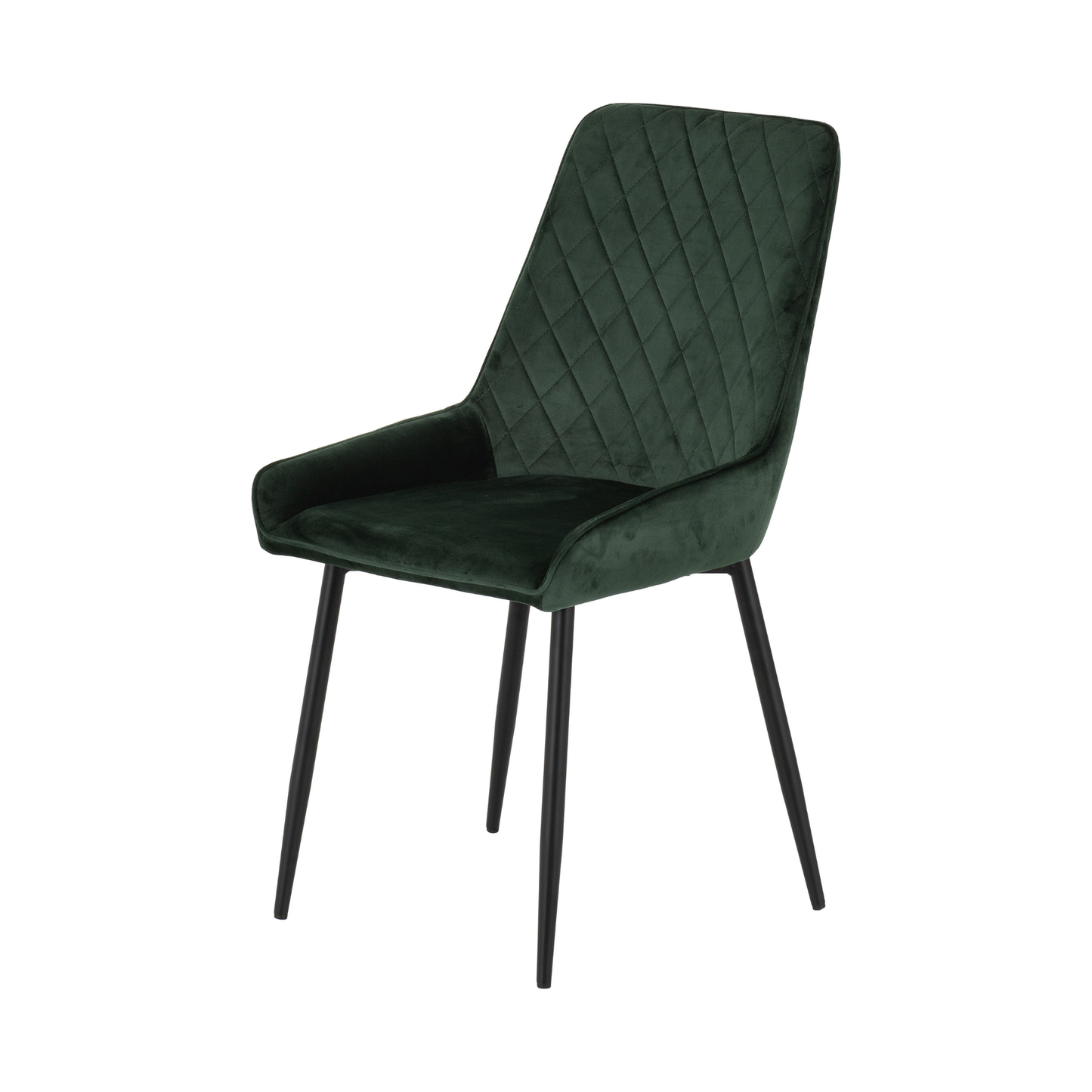 Quebec Straight & Avery Dining Set - Oak Effect/Green Velvet