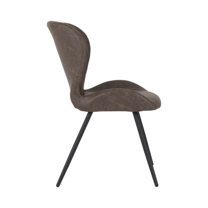 Quebec Dining Chair Set - Brown Faux Leather (Pack of 4)
