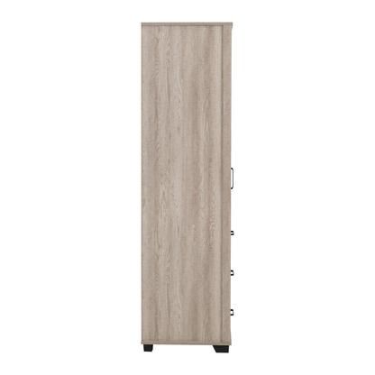 Oliver 1 Door 3 Drawer Open Shelf Wardrobe - Light Oak Effect