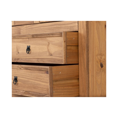 Corona 2 Door 2 Drawer Glass Display Cabinet – Distressed Waxed Pine