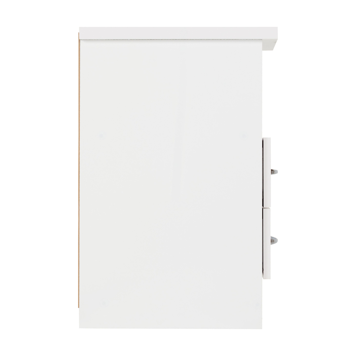 Nevada 2 Drawer Bedside – White Gloss Storage