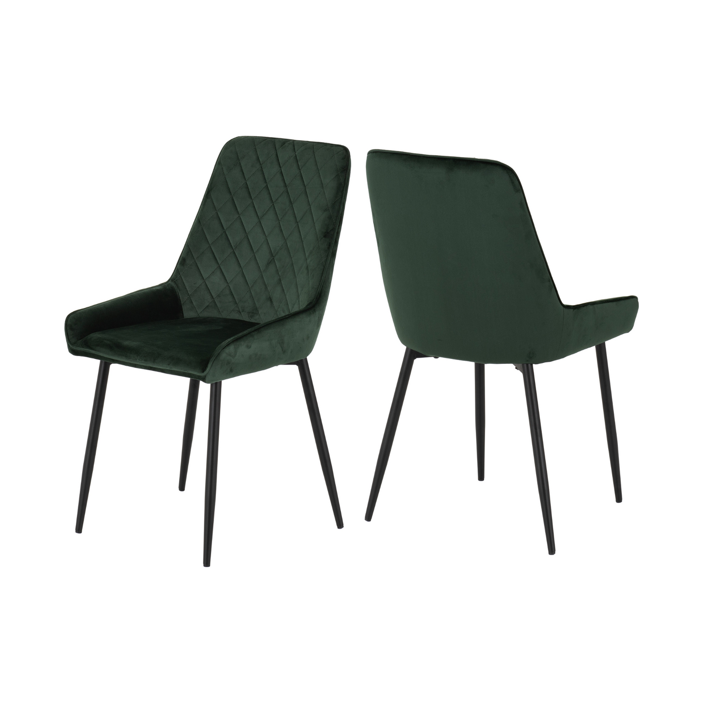 Marlow & Avery Dining Set - White Marble/Emerald Green Velvet (4 Chairs)