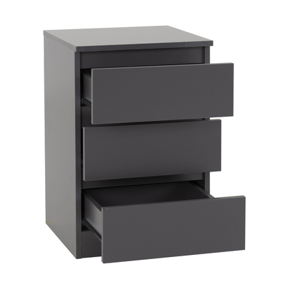 Malvern 3 Door Wardrobe Bedroom Set Grey