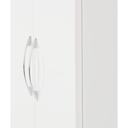 Nevada 2 Door 1 Drawer Wardrobe – White Gloss