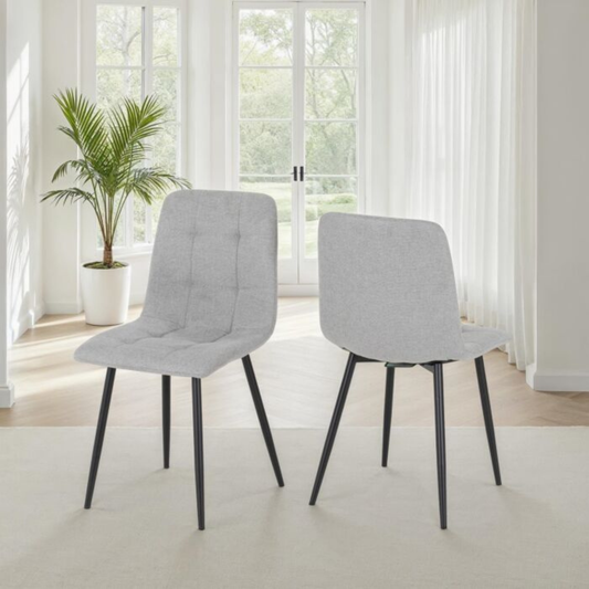 Fenton Dining Chair - Light Grey Fabric (Set of 2)