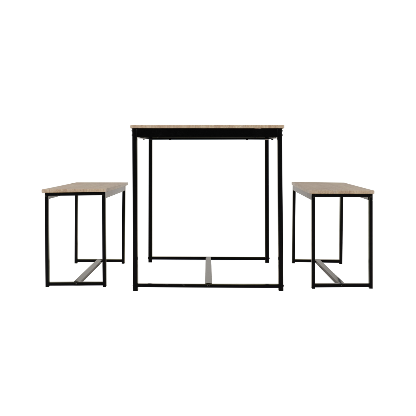 Lincoln 1+2 Dining Bench Set - Sonoma Oak/Black