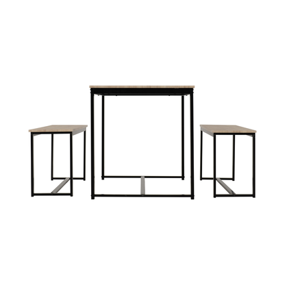 Lincoln 1+2 Dining Bench Set - Sonoma Oak/Black