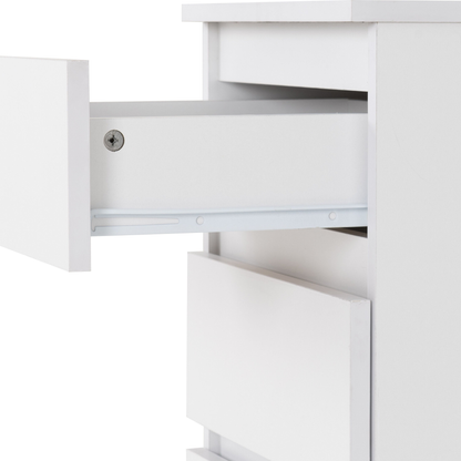 Malvern 3 Drawer Bedside x2 – White Storage