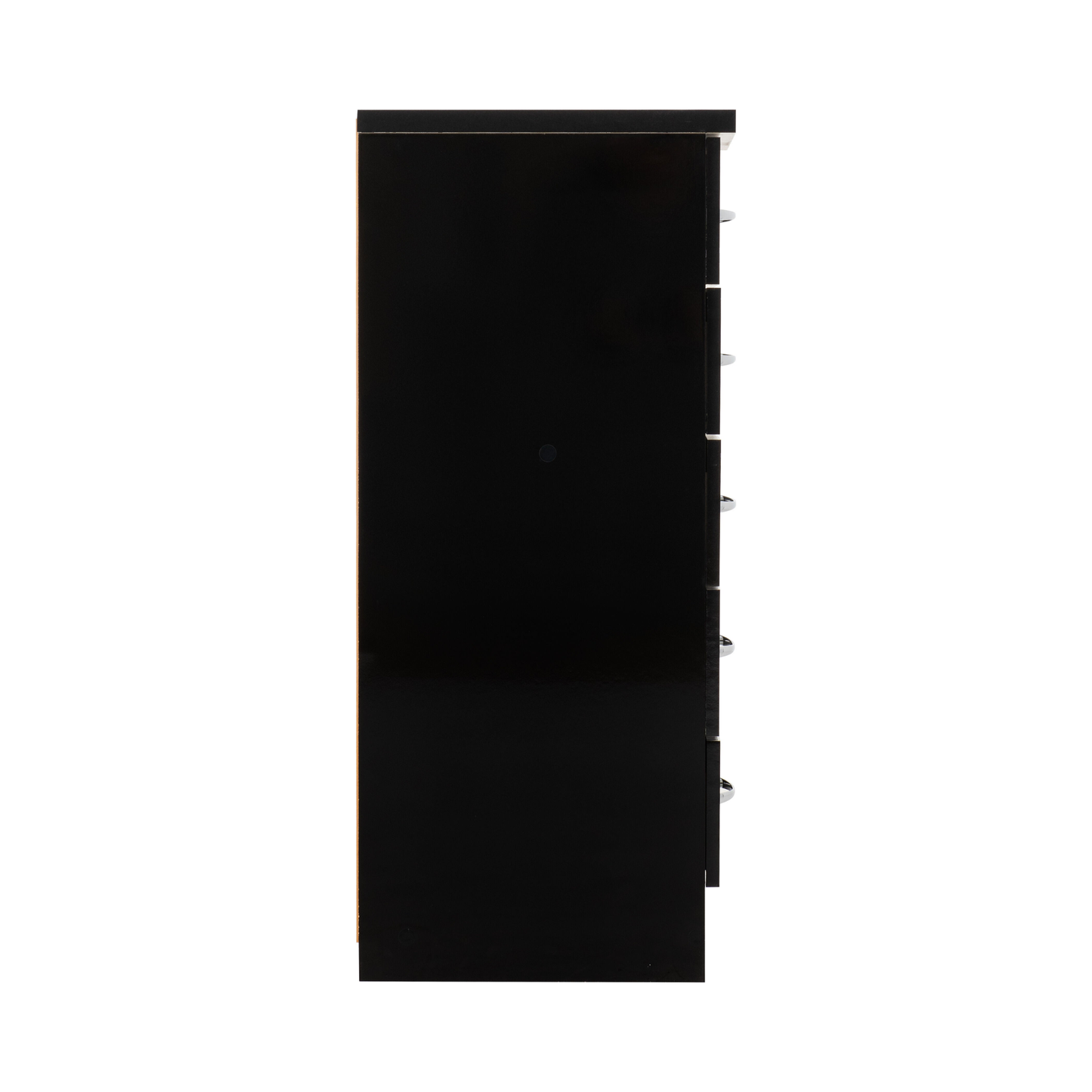 Nevada 5 Drawer Narrow Chest - Black Gloss
