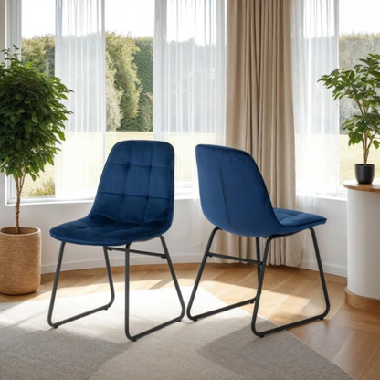 Lukas Dining Chair - Sapphire Blue Velvet (Set of 2)