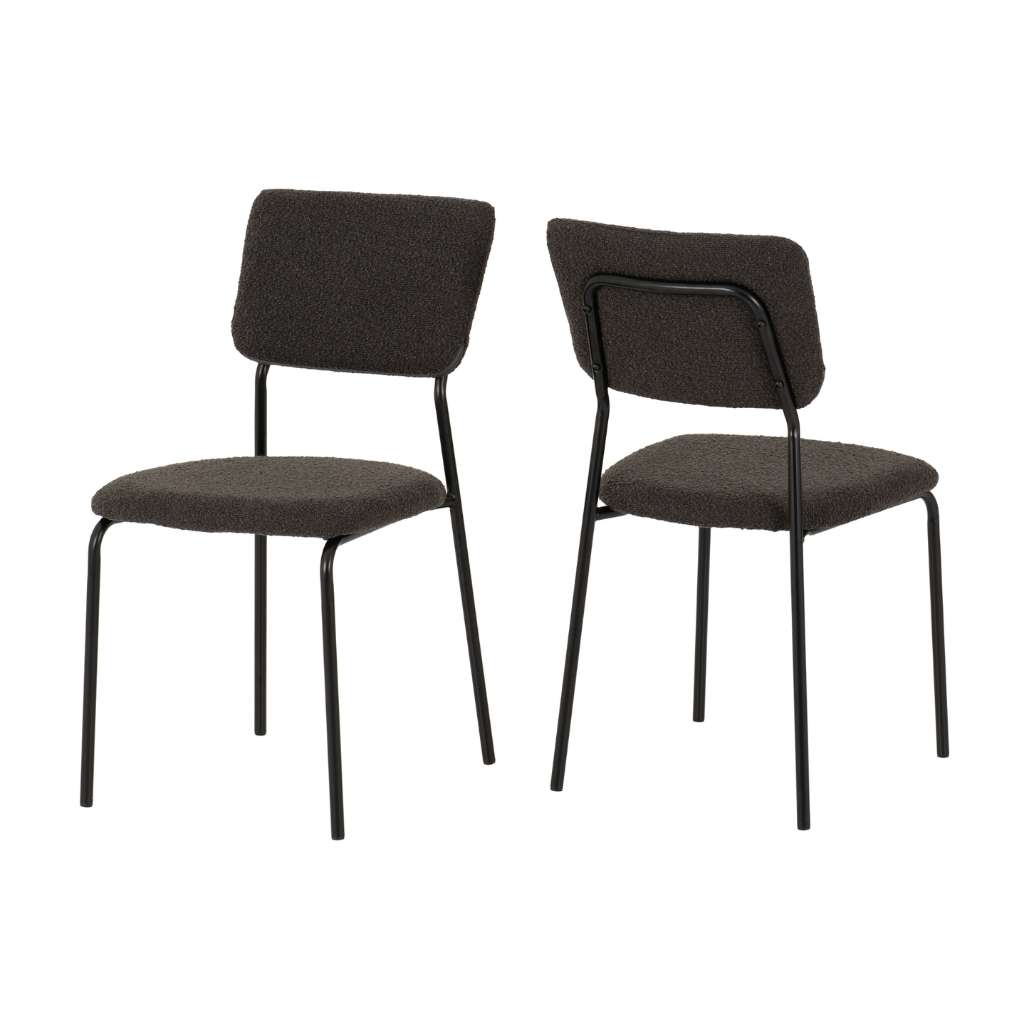 Sheldon Round Glass Top Dining Set - Clear Glass/Grey Boucle