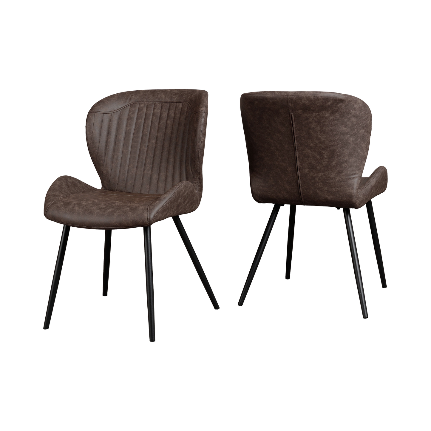 Hamilton & Quebec Medium Dining Set (4 Chairs) - Oak/Brown Faux Leather