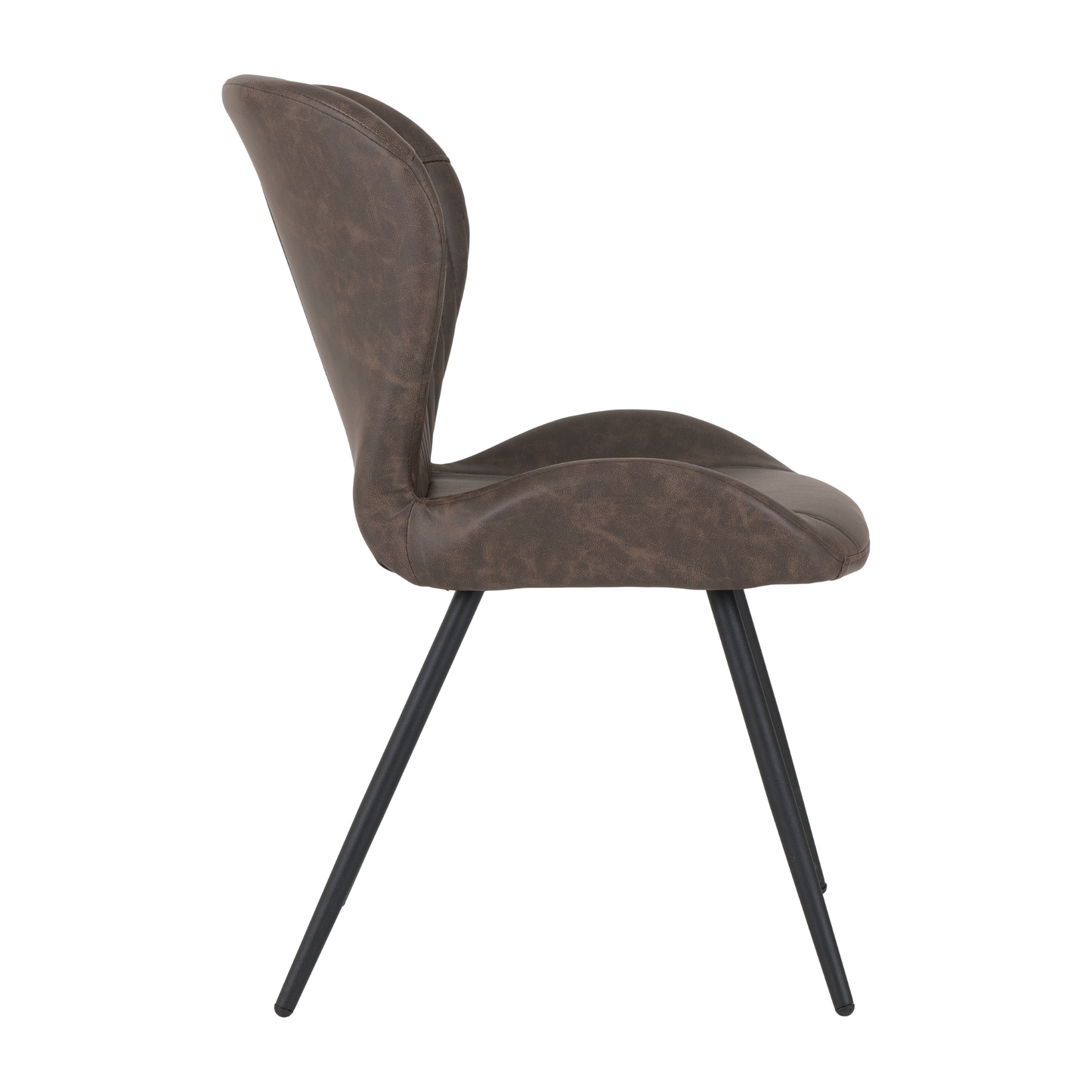 Quebec Wave Edge Dining Set - Oak Effect/Brown Faux Leather