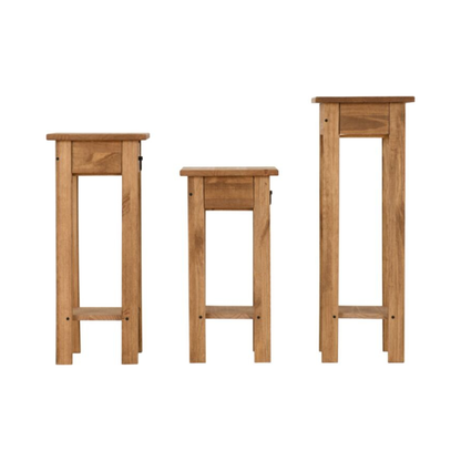 Corona 3x Plant Stands – Distressed Waxed Pine