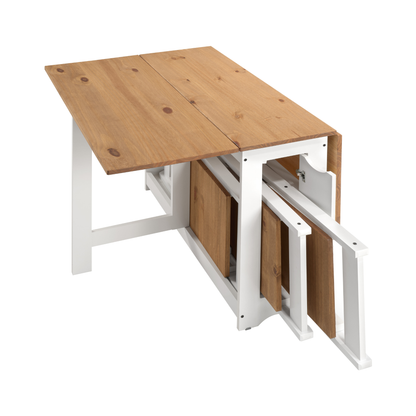 Santos Butterfly Dining Set - White/Pine (4 Chairs)