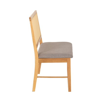 Ellis Dining Bench - Oak Effect & Grey Fabric