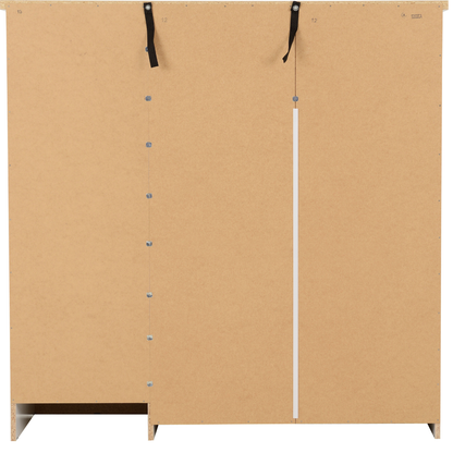 Nevada 5 Drawer Low Wardrobe - White Gloss