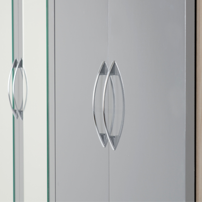 Nevada 6 Door 2 Drawer Wardrobe - Grey Gloss/Light Oak