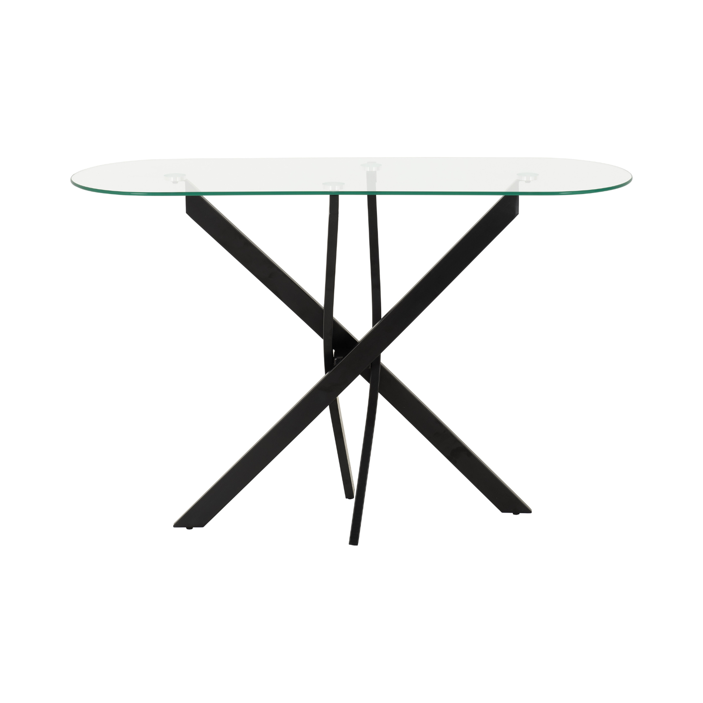 Sheldon Console Table - Clear Glass & Black