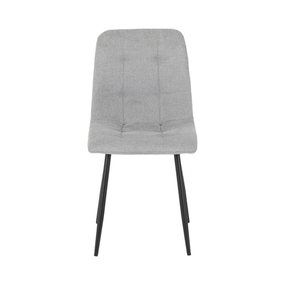 Fenton Dining Set with 4 Chairs - White & Light Grey Fabric