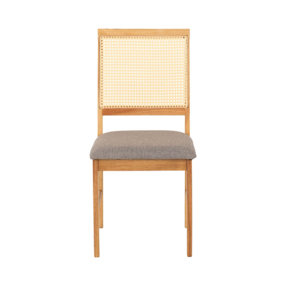 Ellis Dining Chair - Oak Effect & Grey Fabric (Set of 2)