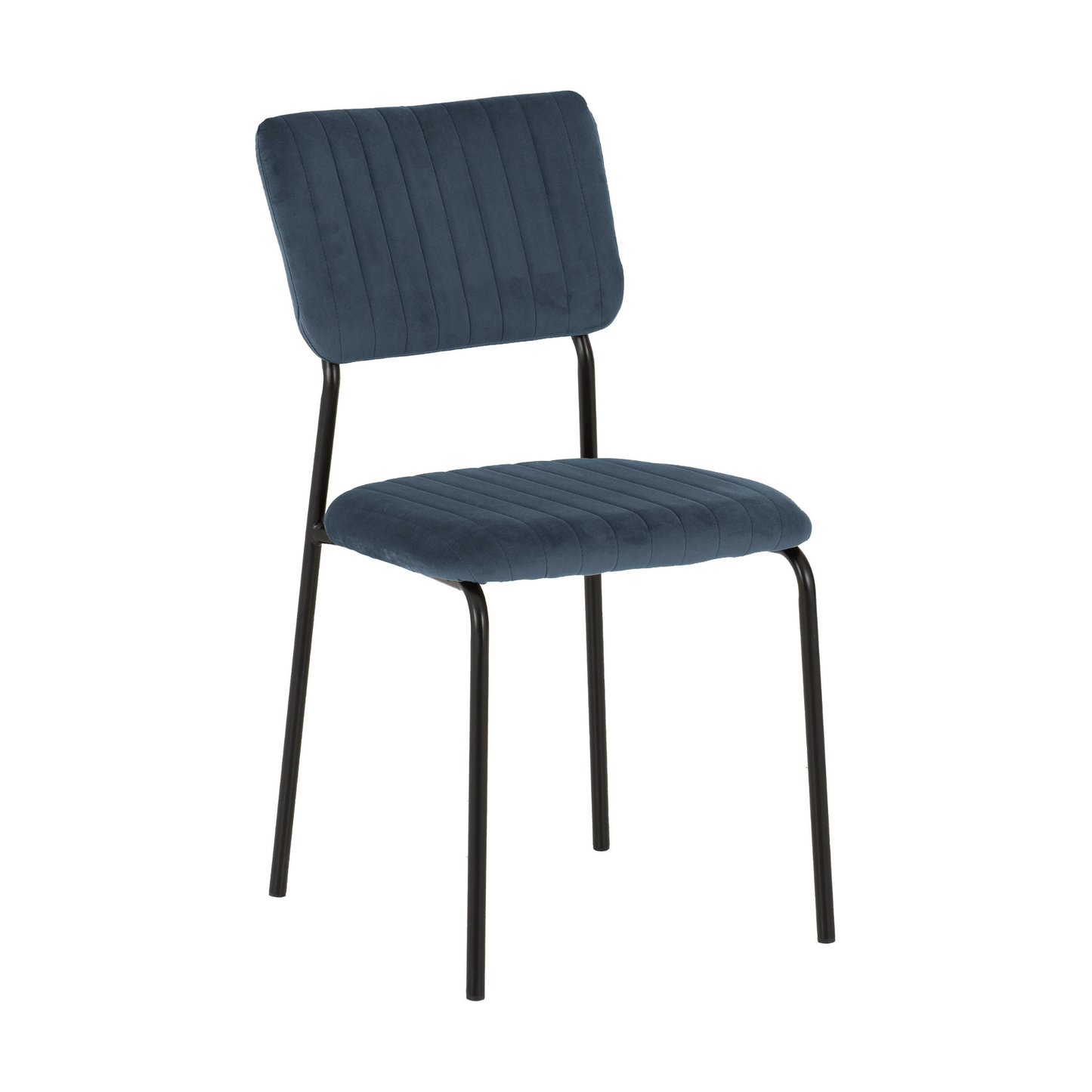 Sheldon Round Glass Dining Set - Clear Glass/Navy Blue Velvet