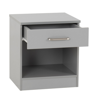 Dakota Trio Set Light Grey Wardrobe Chest & Bedside