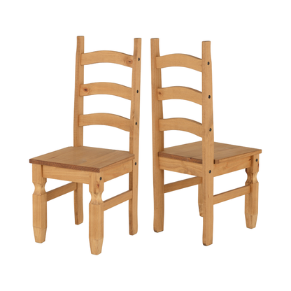 Corona Extending Dining Set with 6 Chairs - Distressed Waxed Pine