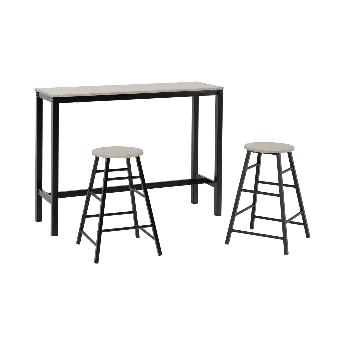 Athens Breakfast Bar Set - Concrete Effect