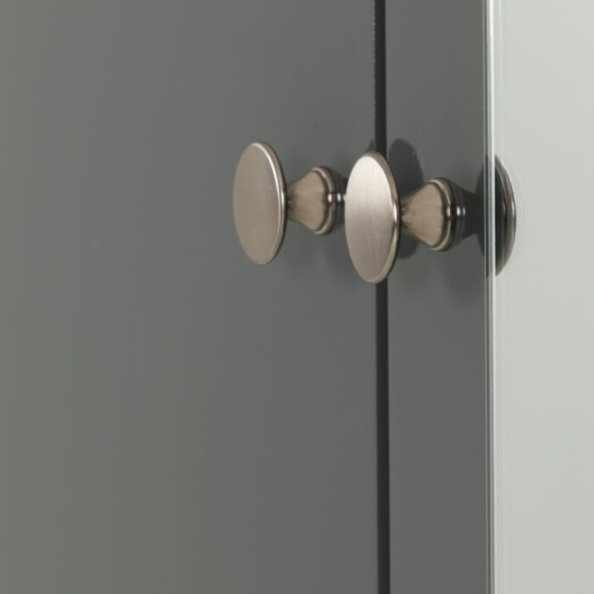 Denver 3 Door 2 Drawer Mirrored Wardrobe in Grey Gloss