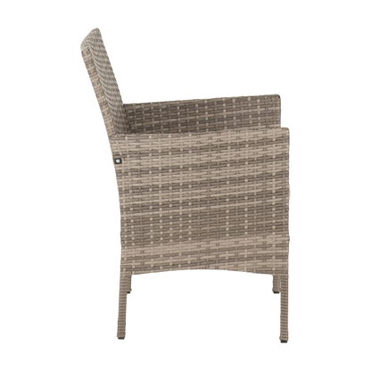 Willow 3Pc Garden Set - Grey Rattan & Grey Fabric