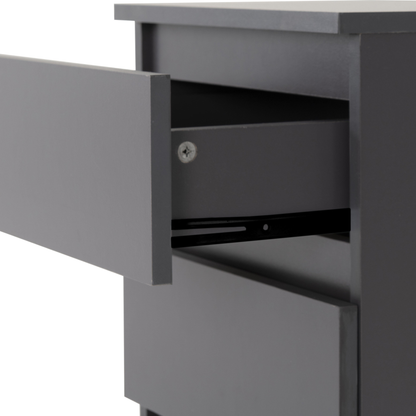 Malvern 3 Drawer Bedside x2 – Grey Storage
