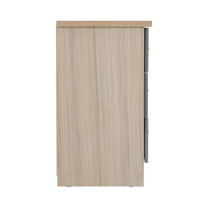 Nevada 3 Drawer Chest - Grey Gloss/Light Oak Effect Veneer
