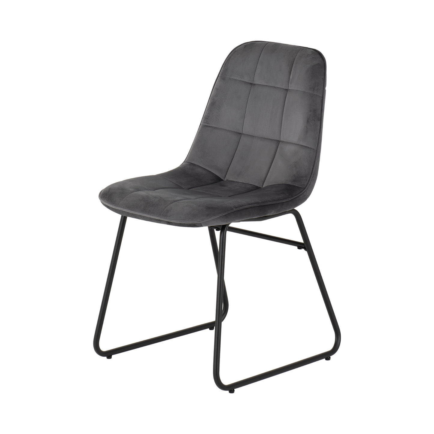 Athens Dining Set with 4 Lukas Chairs - Concrete & Grey Velvet