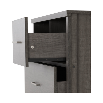 Lisbon 3+2 Drawer Chest – Black Wood Grain, Modern Storage Solution