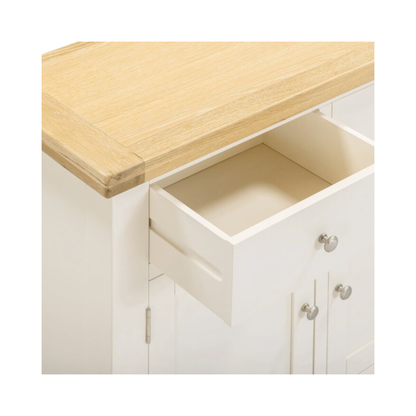 Windsor 2 Door 2 Drawer Sideboard – Ivory/Oak