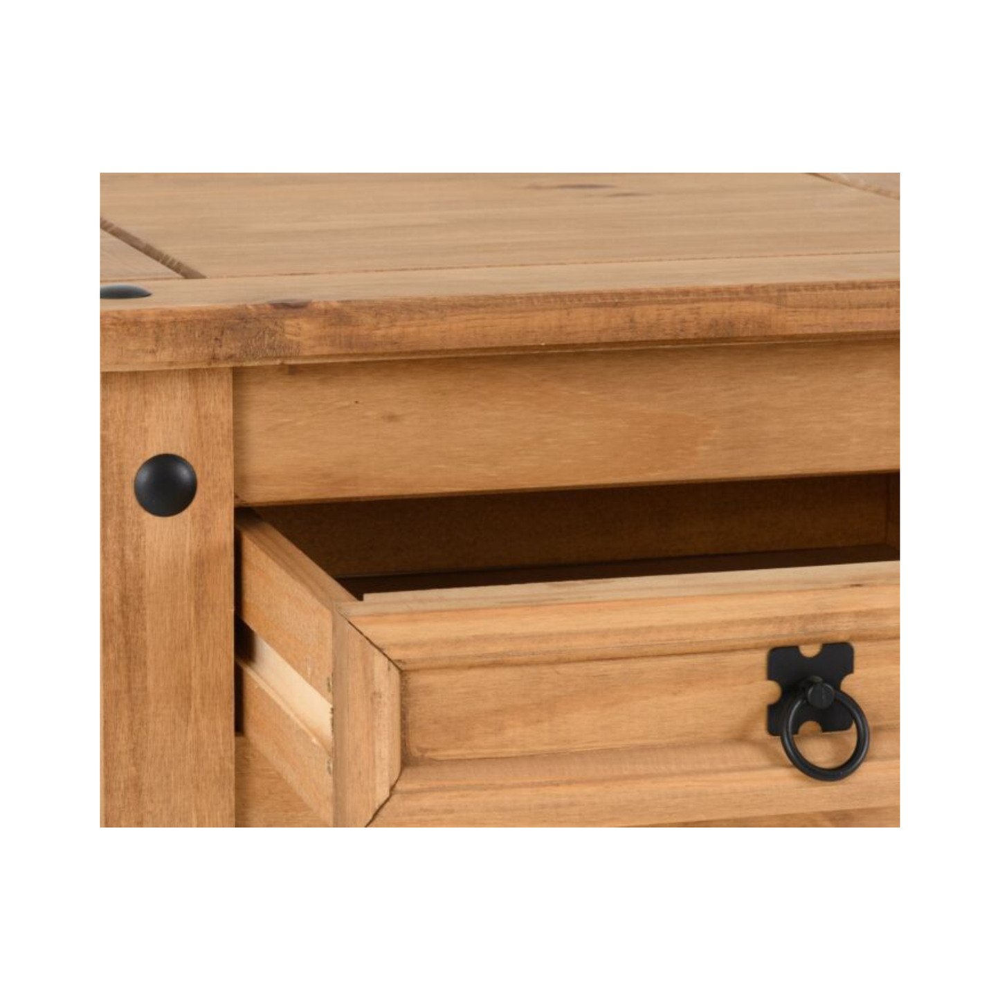 Corona 1 Drawer Lamp Table – Distressed Waxed Pine
