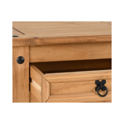 Corona 1 Drawer Lamp Table – Distressed Waxed Pine