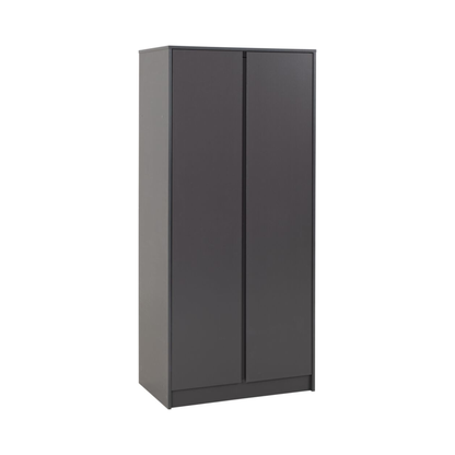 Malvern Grey 2 Door Wardrobe with Hanging Rail & Shelf