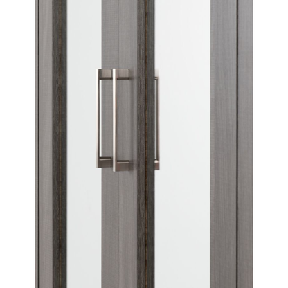 Lisbon 4 Door Wardrobe – Black Wood Grain with Mirrors