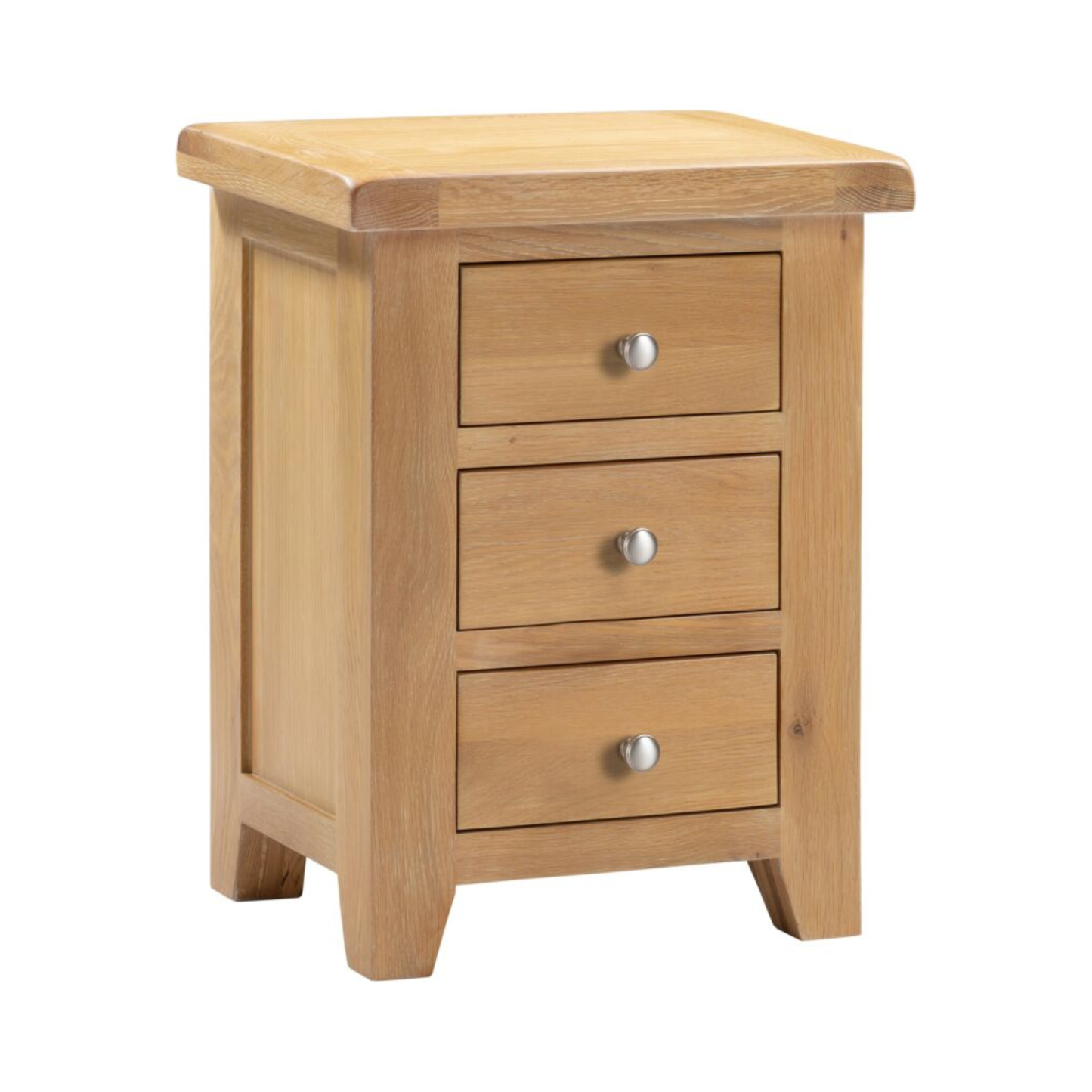 Windsor 3 Drawer Bedside Table – Natural Oak